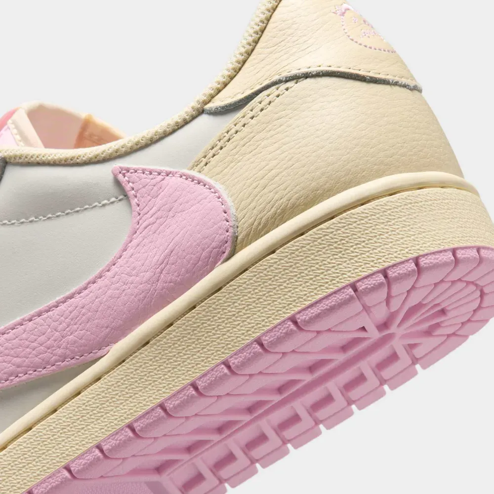Travis Scott x Air Jordan 1 Low Sail Shy Pink Muslin - Droper