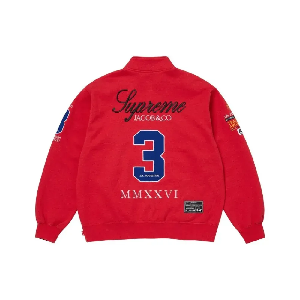 La Martina x Jacob & Co x Supreme Moletom Zip Up Red SS26-W16 - Droper