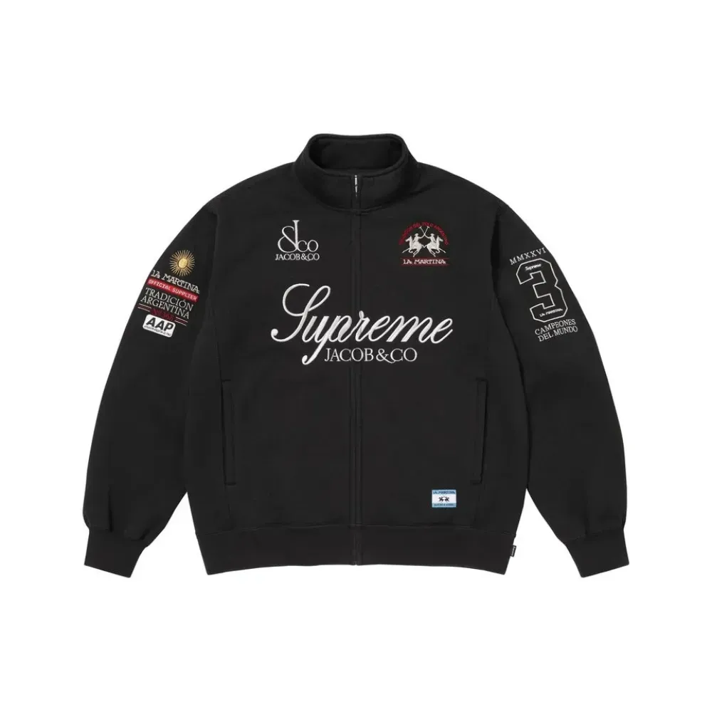 La Martina x Jacob & Co x Supreme Moletom Zip Up Black SS26-W16