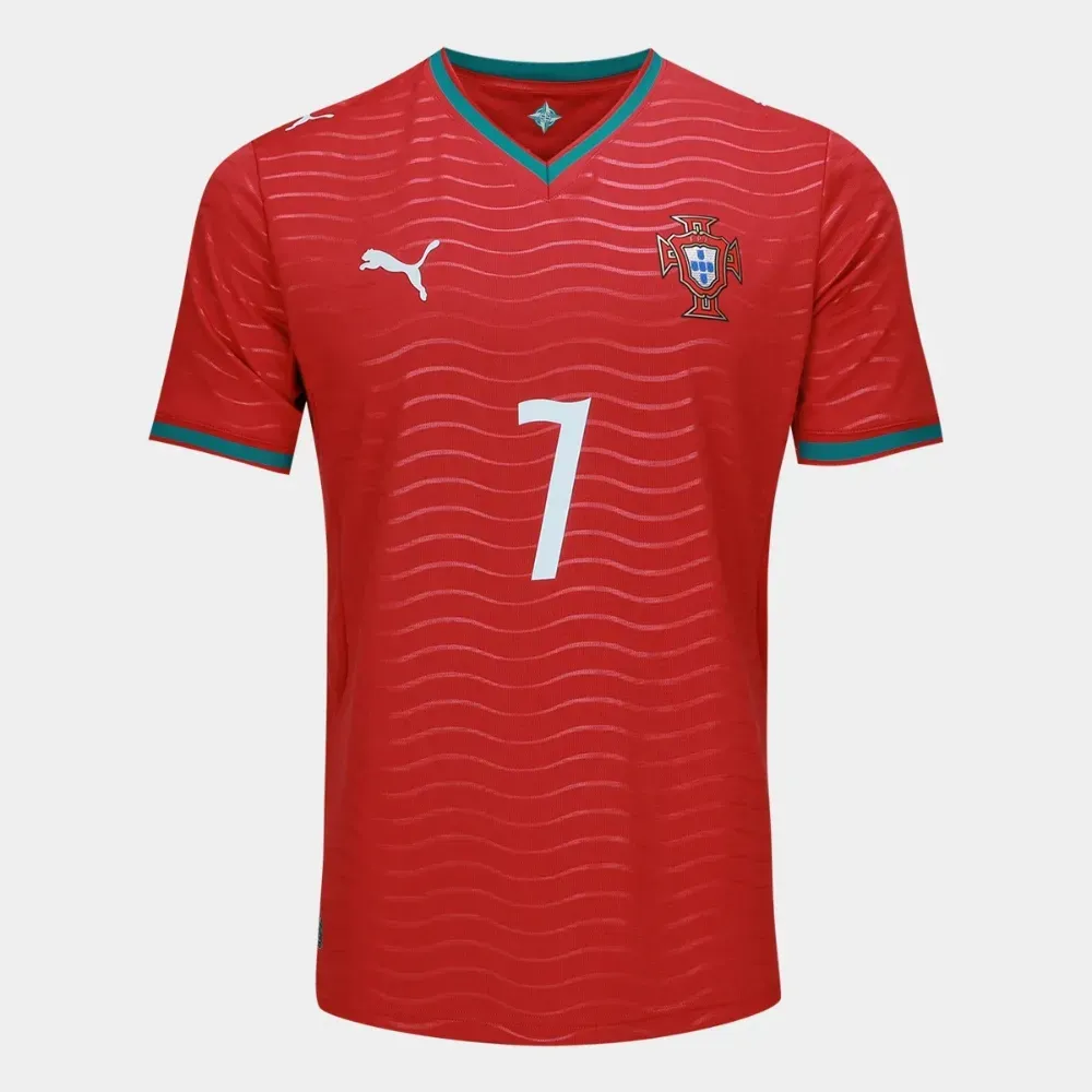Camiseta Puma Portugal 2026 C. Ronaldo 7 Home Masculina Red - Droper