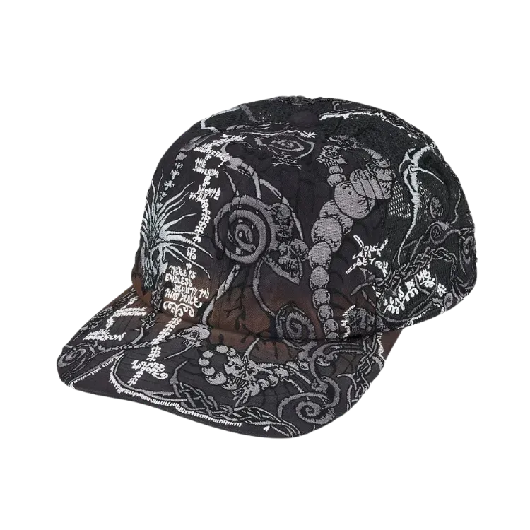 Boné Supreme Wombat Embroidered Mesh Back 6-Panel Black SS26-W17