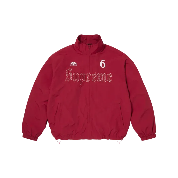 Umbro x Supreme Jaqueta Rhinestone Track Red SS26-W17 - Droper