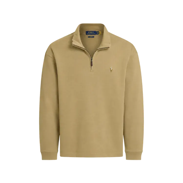 Moletom Polo Ralph Lauren Vintage Half Zip Tartan Collar Grey - Droper