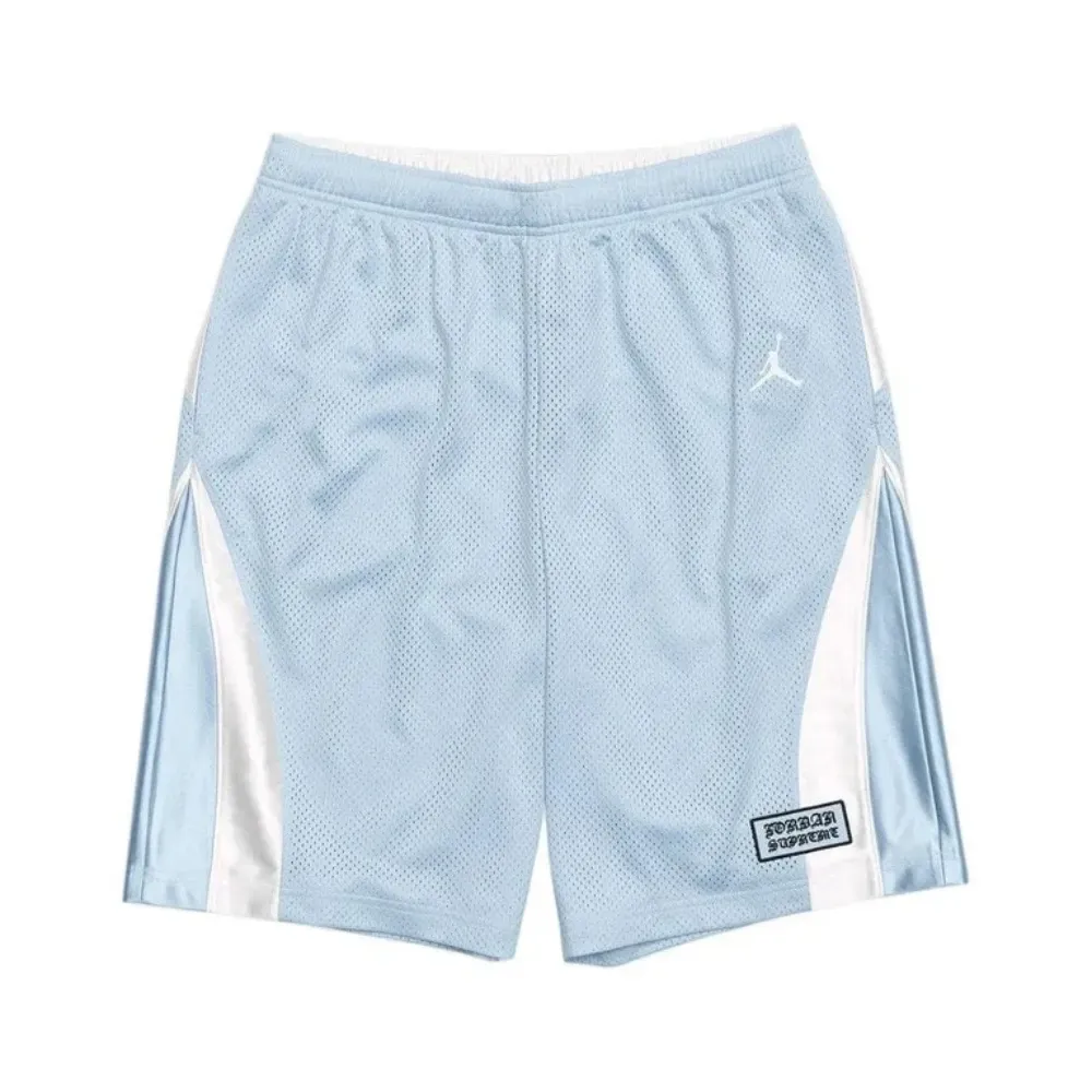 Air Jordan x Supreme Shorts Basketball Light Blue Black SS26-W15