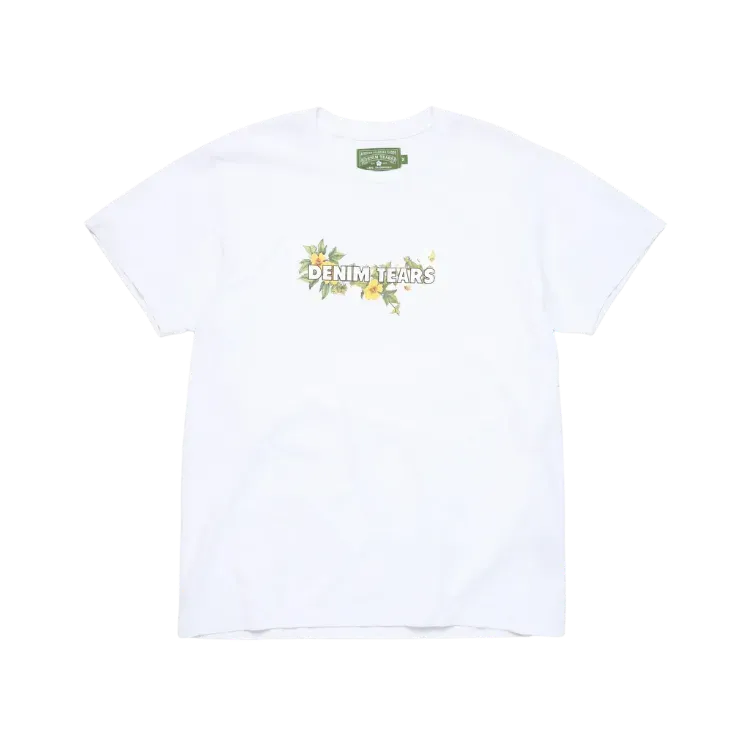 Camiseta Denim Tears Cotton Floral Logo Tee White