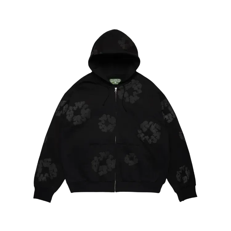 トップス DENIME TEARS COTTON WREATH ZIP HOODIE M Moletom Denim Tears Mono Cotton Wreath Zip Hoodie Black - Droper
