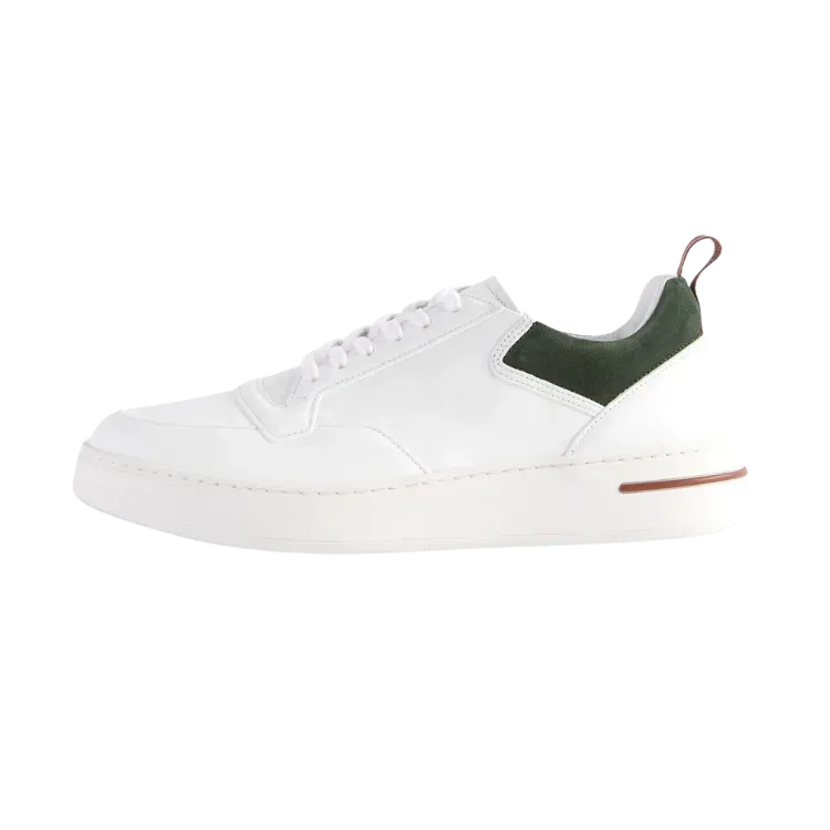 Loro Piana Newport Suede Trimmed Leather White - Droper