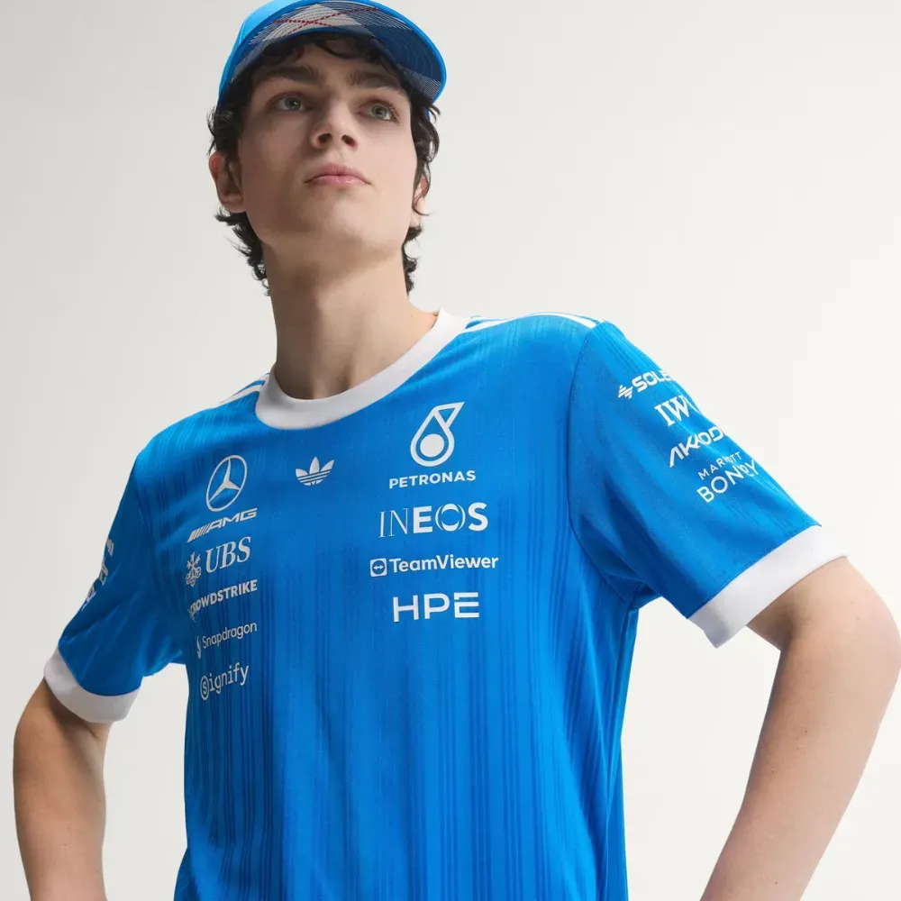 Mercedes AMG Petronas F1 x adidas Camiseta Piloto Team Blue foto 2