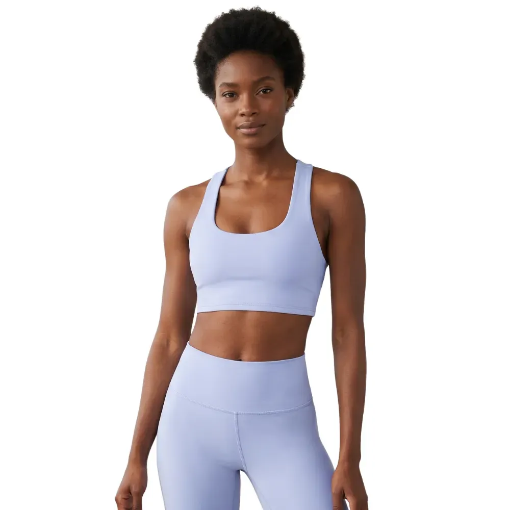 alo yoga クロップド丈 ヨガウェア ブルー　スポーツウェアサイズM Top Alo Yoga Provence Blue - Droper