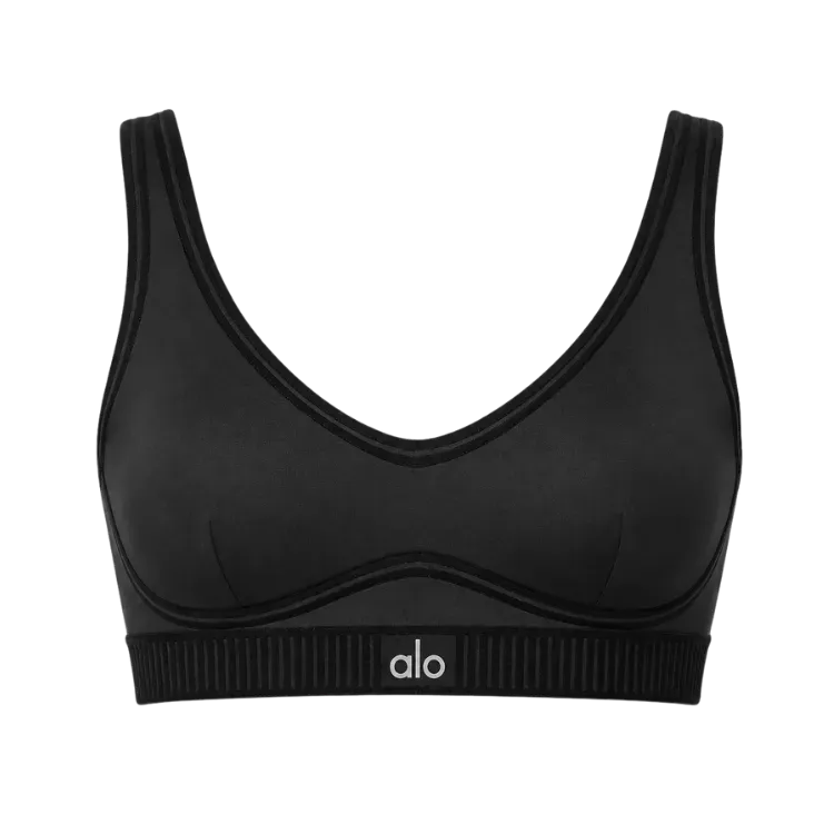 Top Alo Yoga Air Lift Line Up Black - Droper