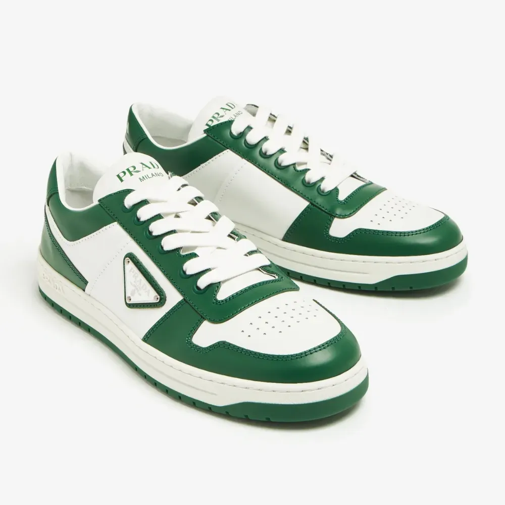 Prada Downtown Leather White Green - Droper