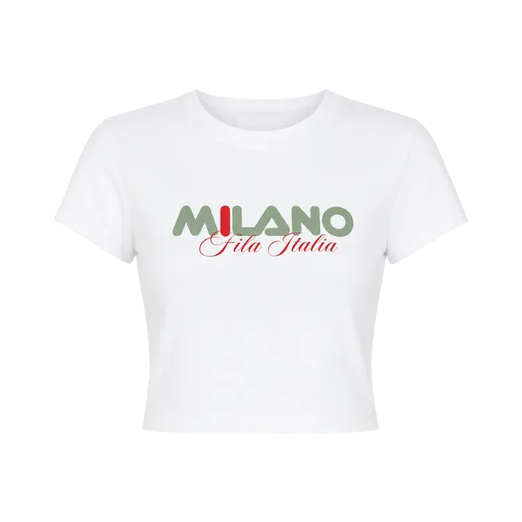 Camiseta Cropped Fila Slim Milano White