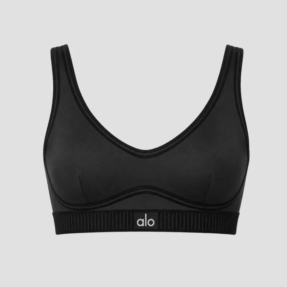 Top Alo Yoga Air Lift Line Up Black - Droper
