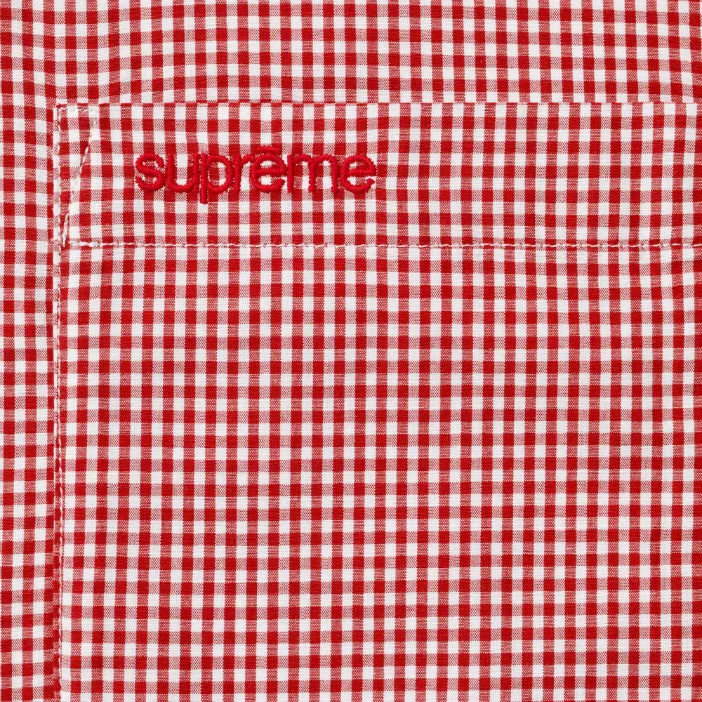 Camisa Supreme Gingham S/S Shirt Red SS26-W18 foto 1