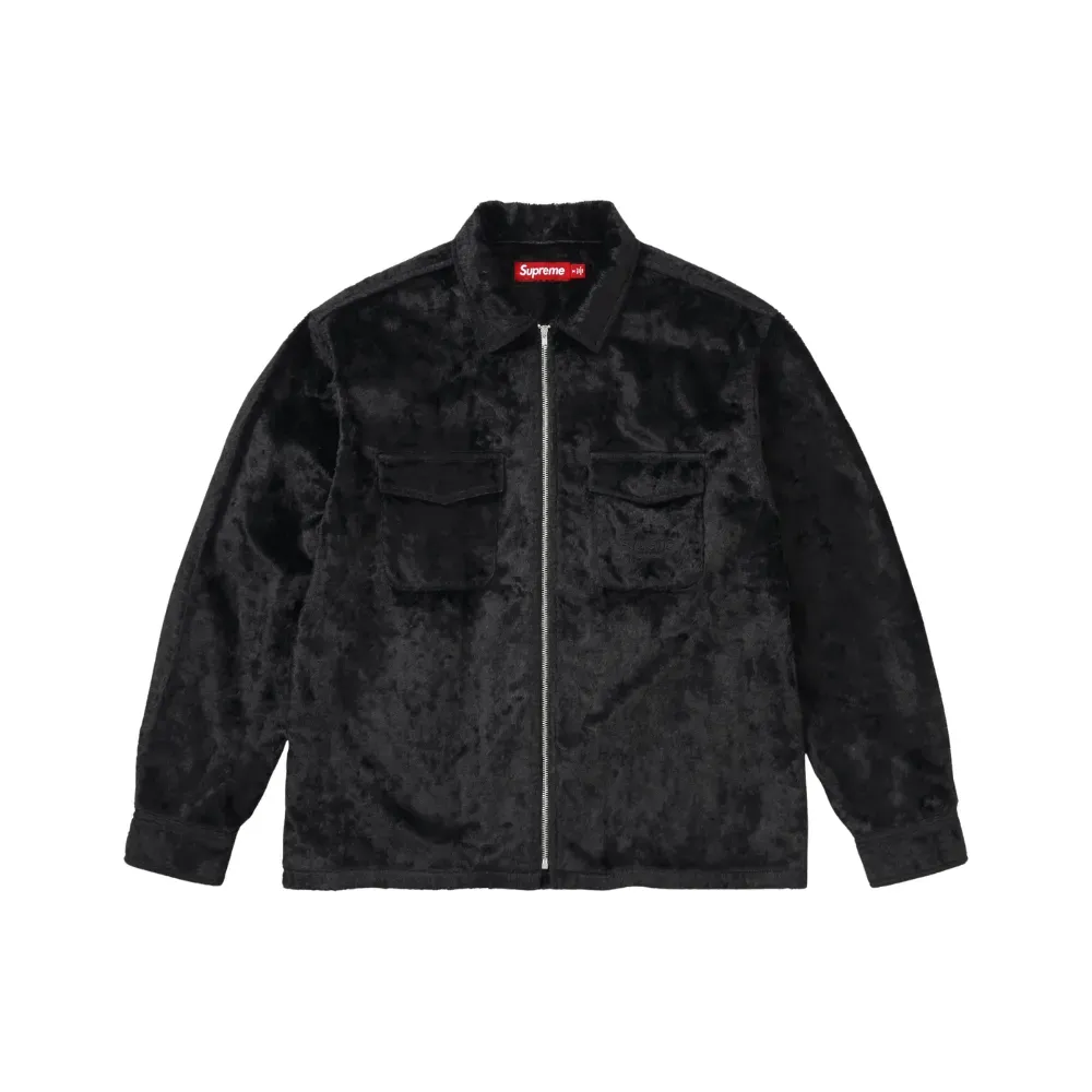 Jaqueta Supreme Faux Fur Zip Up Black SS26-W18 - Droper