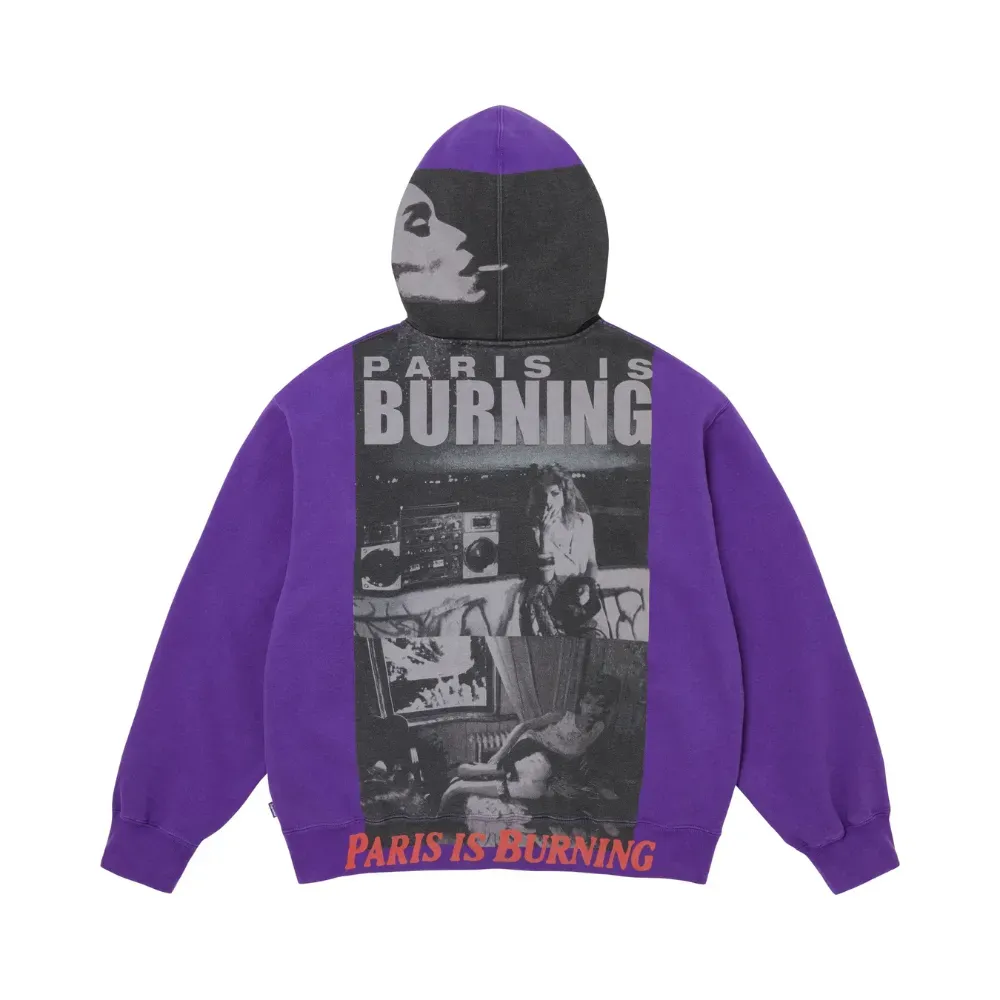 Moletom Supreme Paris Is Burning Zip Up Purple SS26-W18 - Droper