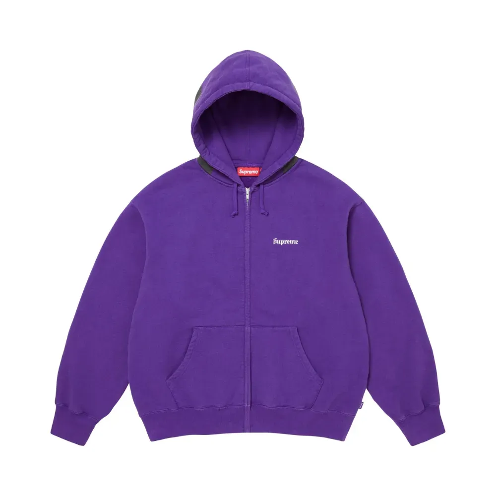 Ur　　Supreme パープル フルジップ パーカー Moletom Supreme Paris Is Burning Zip Up Purple SS26-W18 - Droper