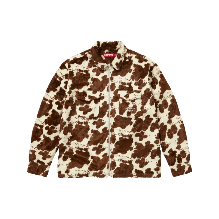 Jaqueta Supreme Faux Fur Zip Up Cow SS26-W18