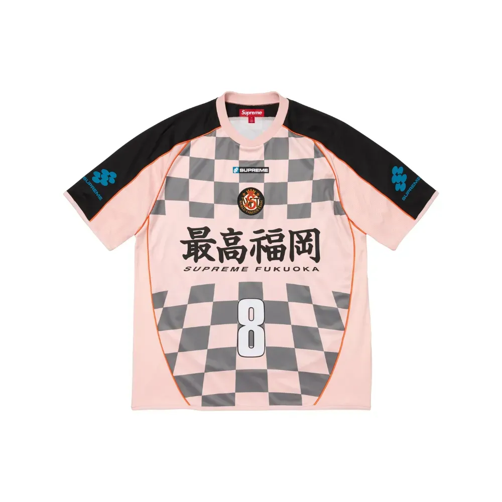 Camiseta Supreme Checkerboard Soccer Pink SS26-W18 - Droper
