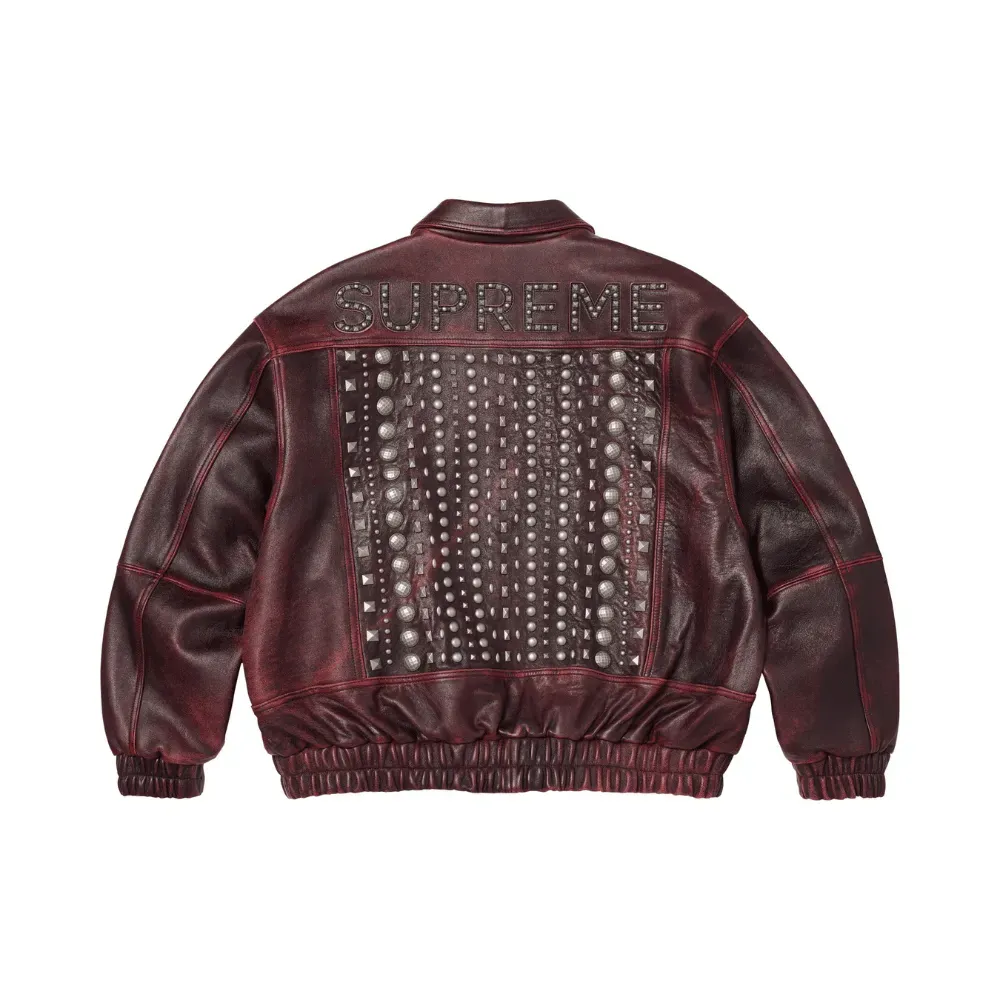 Jaqueta Supreme Multi Studded Leather Red SS26-W18 - Droper
