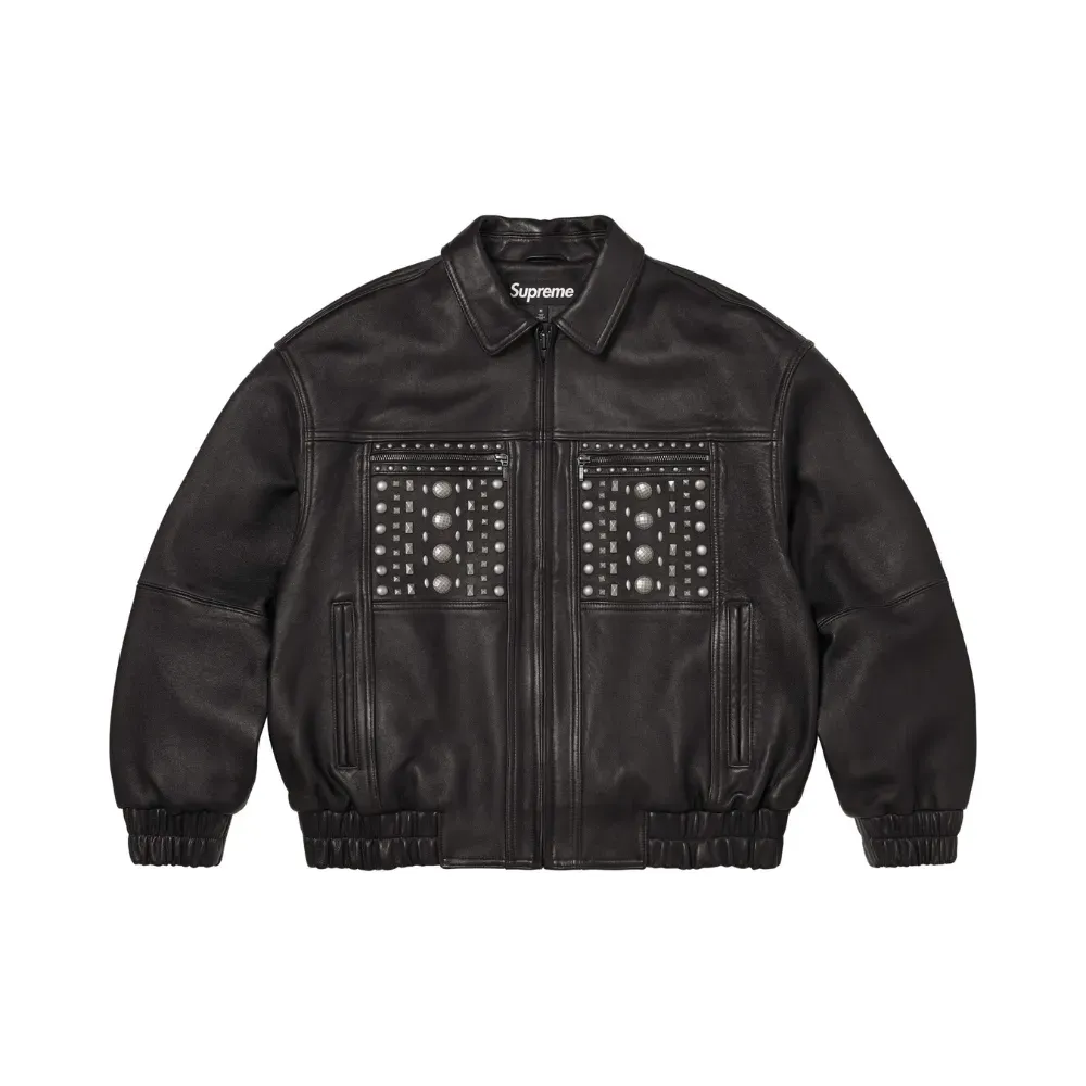 Jaqueta Supreme Multi Studded Leather Black SS26-W18 - Droper