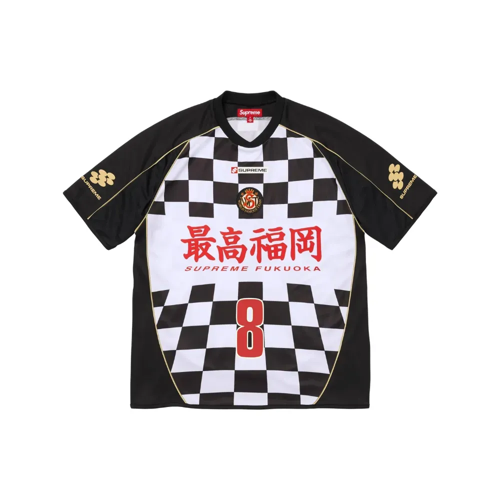 Camiseta Supreme Checkerboard Soccer Black SS26-W18 - Droper