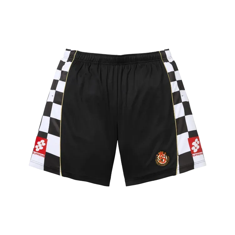 Bermuda Supreme Checkerboard Soccer Short Black SS26-W18 - Droper