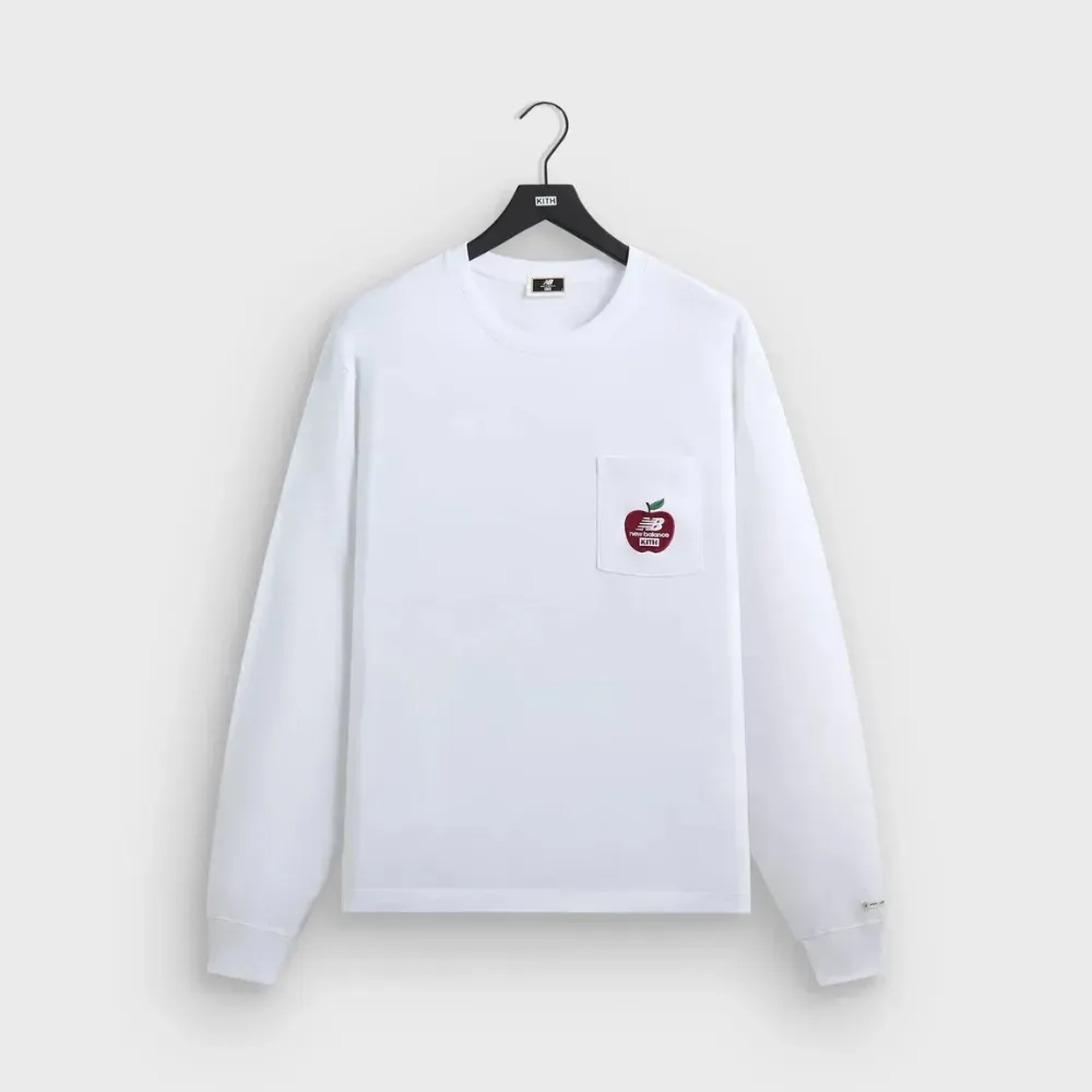 Kith x New Balance Moletom NY Woodblock Long Sleeve Pocket White