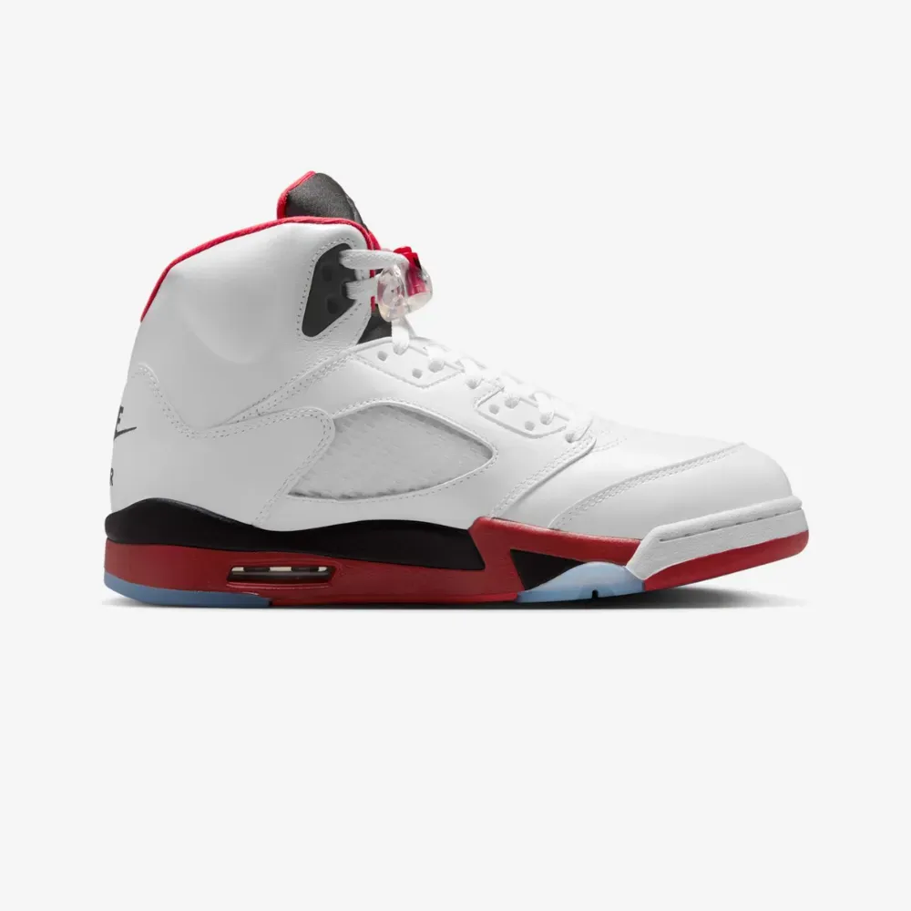 Imagem Air Jordan 5 Retro Fire Red Black Tongue 2025