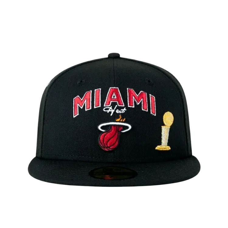 Boné New Era 59FIFTY Fitted NBA Miami Heat Fan Black