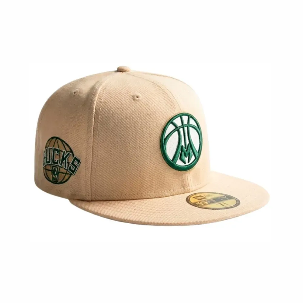 Boné New Era 59FIFTY Milwaukee Bucks Core Cream - Droper