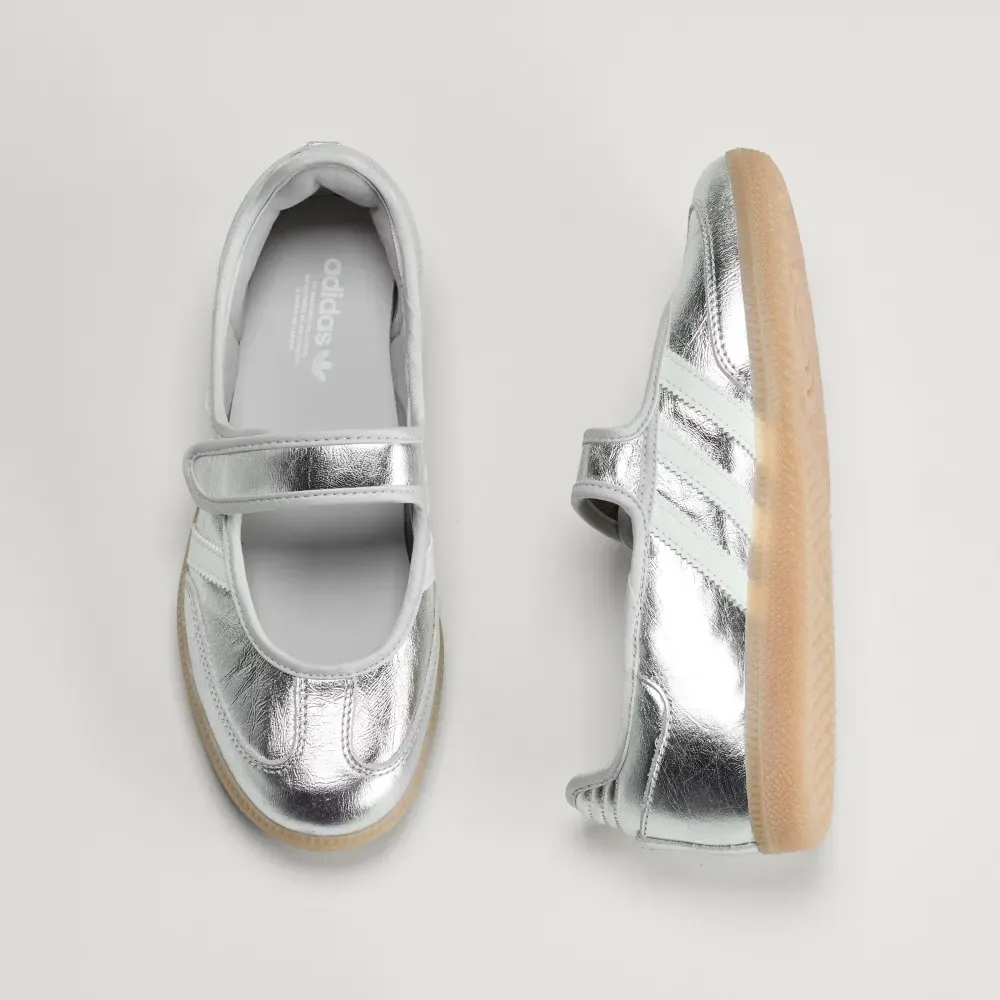 adidas Samba Jane Silver Metallic Off White Gum - Droper