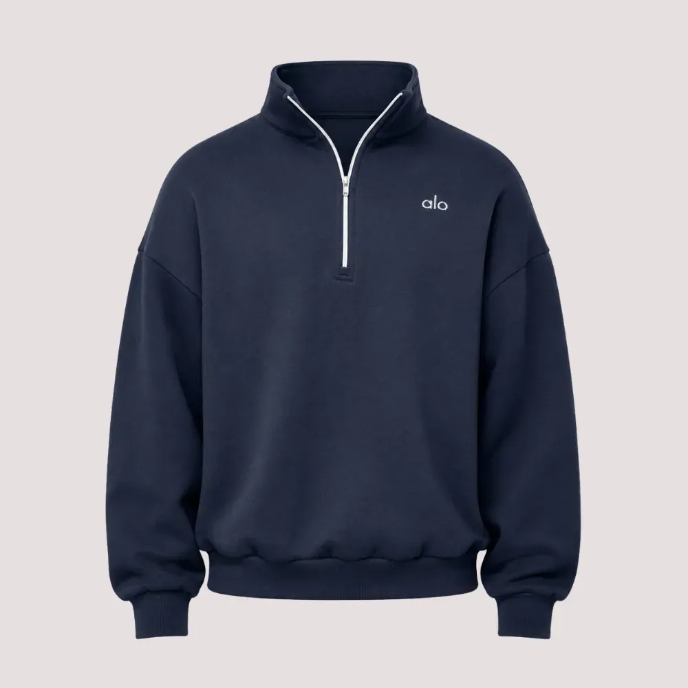 Moletom Alo Yoga Accolade 1/4 Zip Pullover Navy - Droper