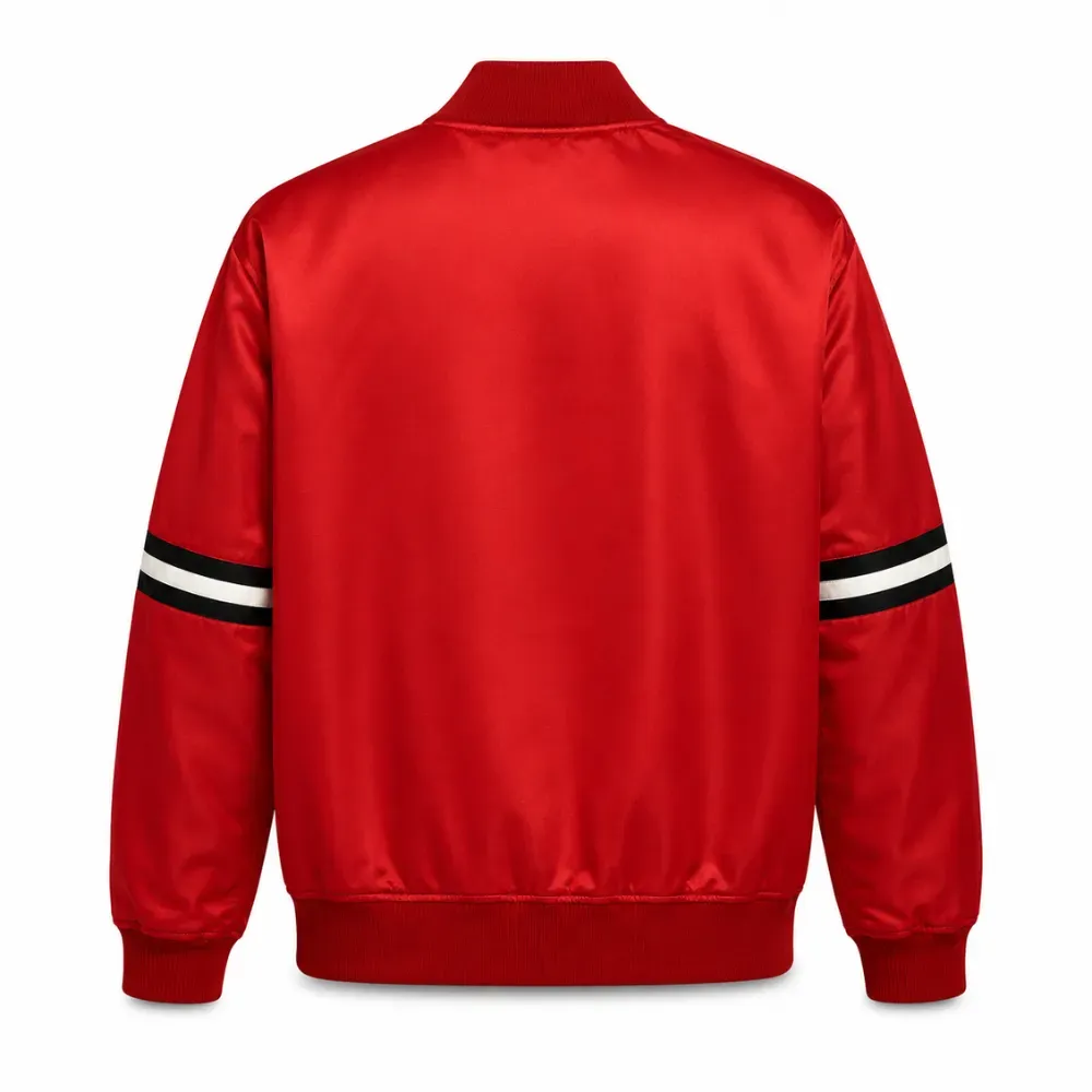 Jaqueta Mitchell & Ness Bulls Hardwood Classics Heavyweight Satin