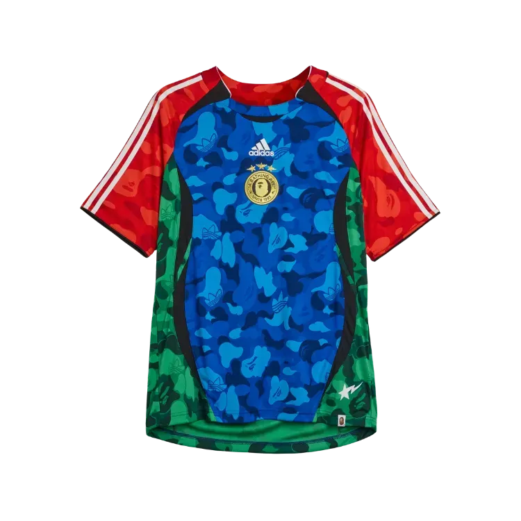 BAPE x adidas Camiseta Teamgeist H Blue Red Green