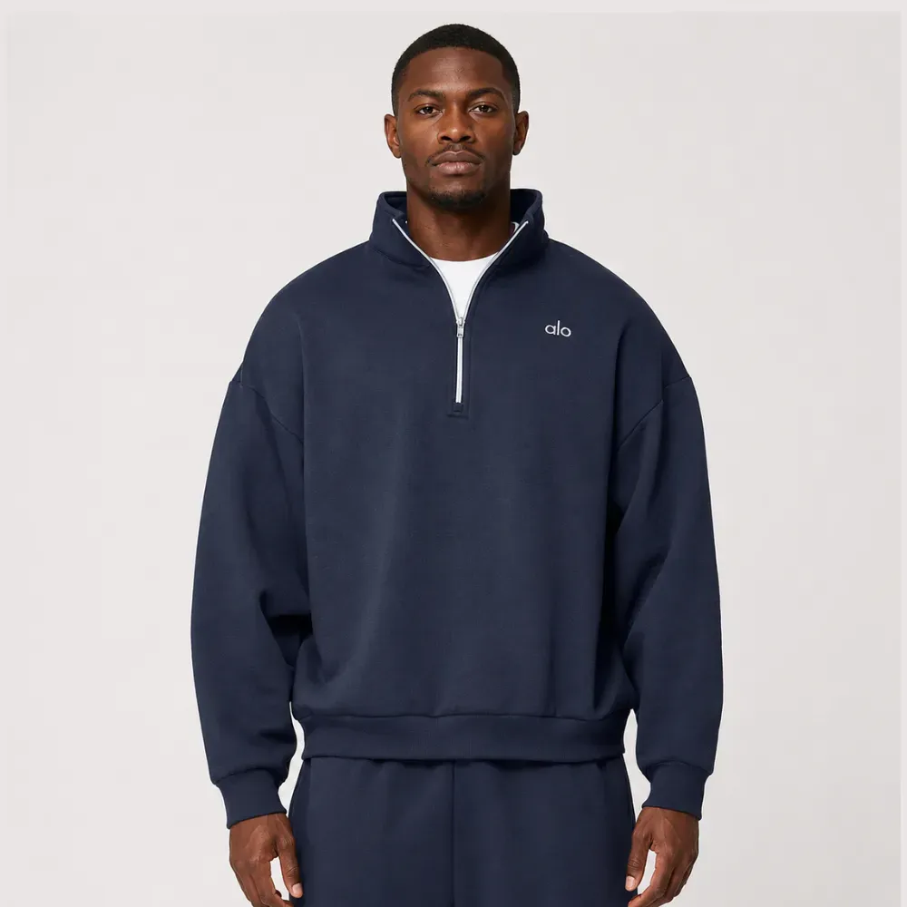 Moletom Alo Yoga Accolade 1/4 Zip Pullover Navy - Droper