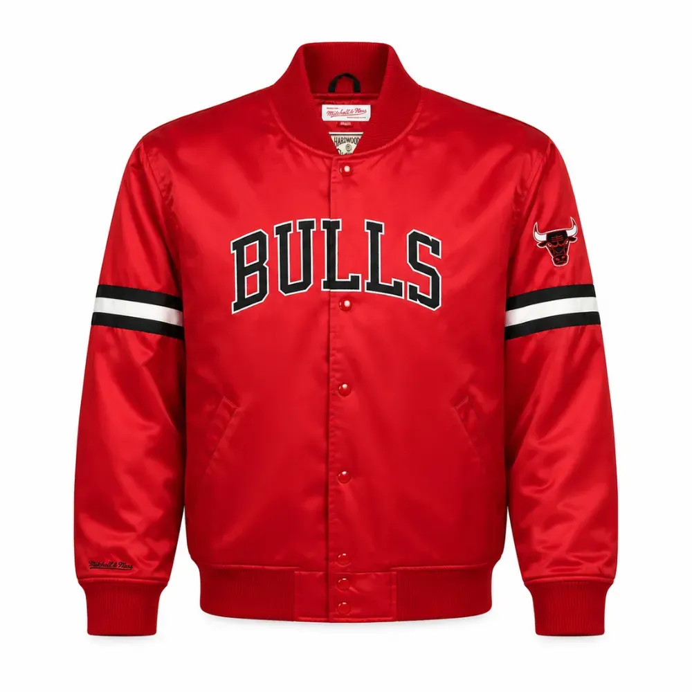 Mitchell & Ness Bulls スタジャン 2XL Jaqueta Mitchell & Ness Bulls Hardwood Classics Heavyweight Satin