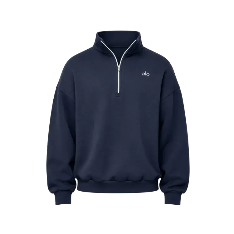 Moletom Alo Yoga Accolade 1/4 Zip Pullover Navy - Droper