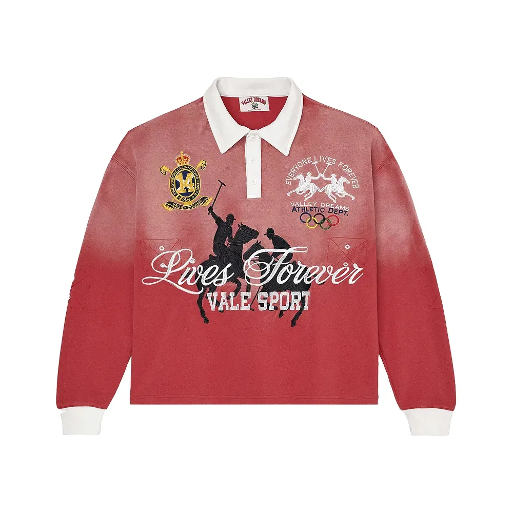 Camiseta Vale Lives Forever Long Sleeve Schwab Rugby Red - Droper