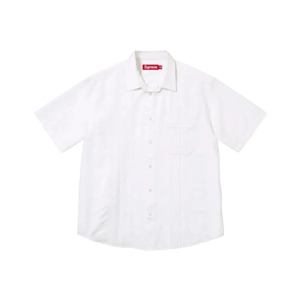Camisa Supreme Pintuck S/S Shirt White SS26-W19 - Droper