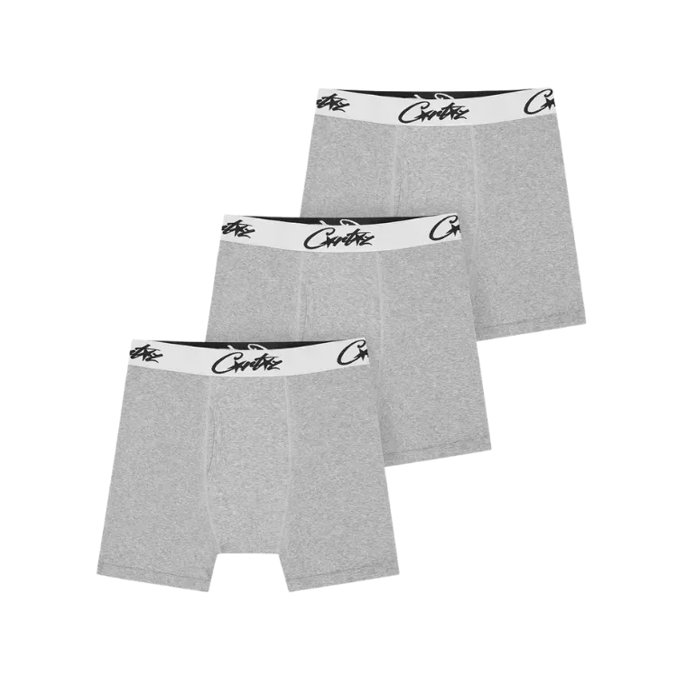 Cueca Corteiz Allstarz Boxers Grey (Pack of 3) - Droper
