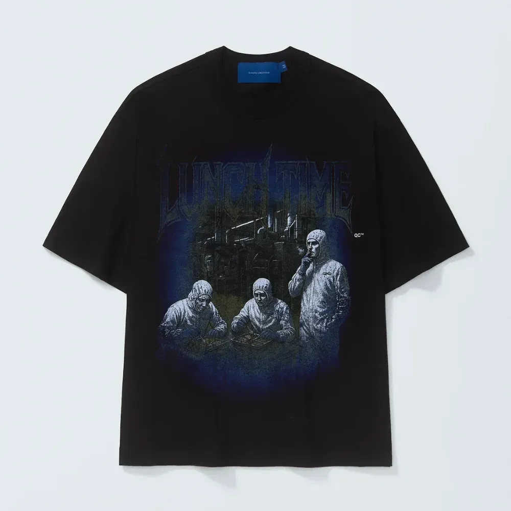 Camiseta Quadro Creations Lunch Time Boxy Black - Droper