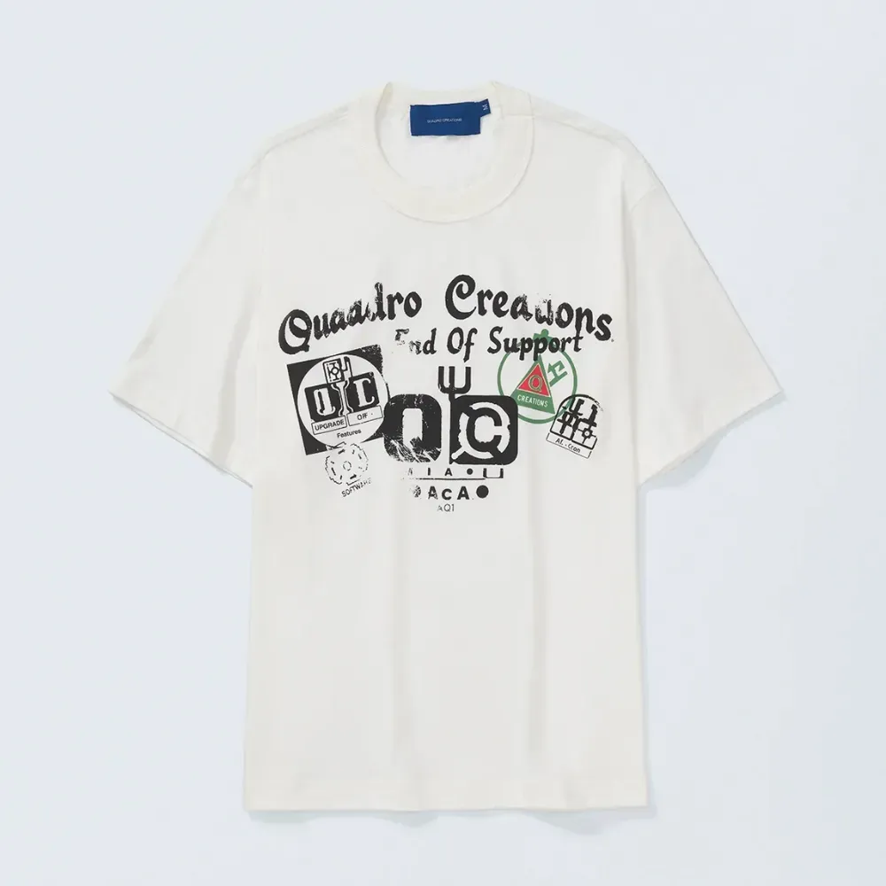 Camiseta Quadro Creations Icons Regular Off-White - Droper