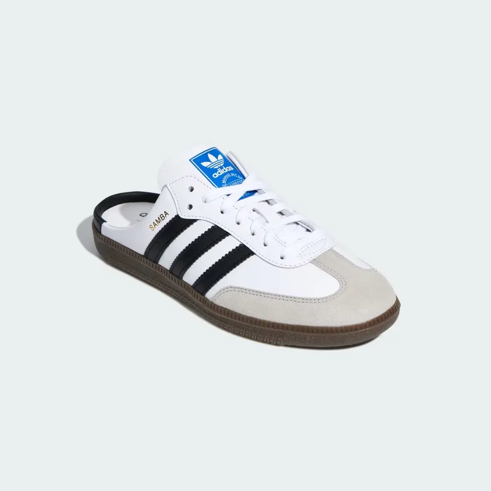 adidas Samba OG Mule Cloud White Core Black Gold Metallic - Droper
