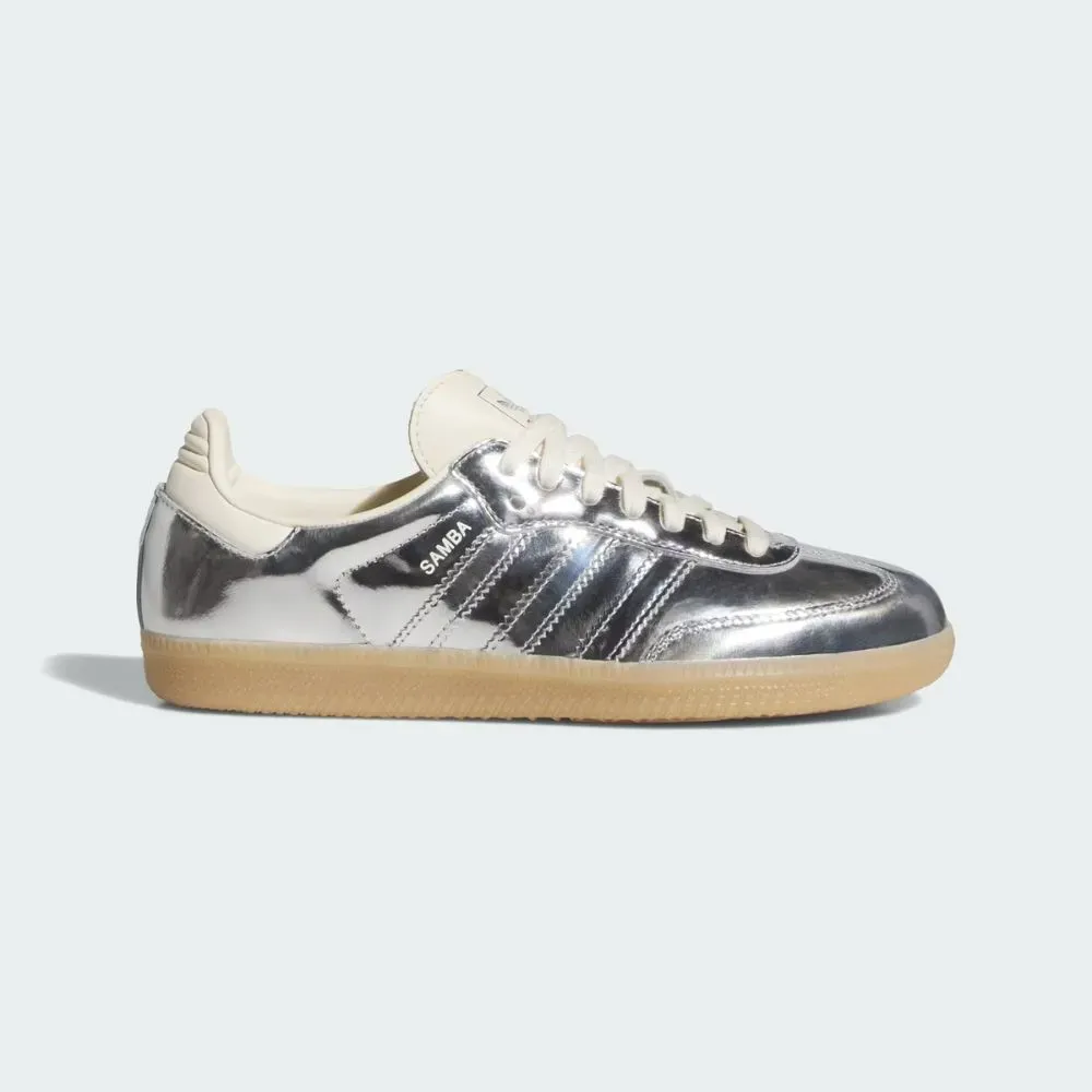 Samba OG W シルバー 7号 adidas Samba OG Silver Metallic Gum Feminino - Droper