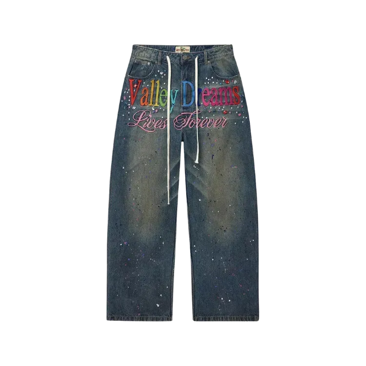 Calça Vale Lives Forever Denim Ice Cream Denim Blue - Droper