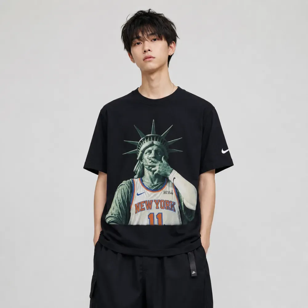 Camiseta Nike New York Knicks Brunson Statue of Liberty Black - Droper