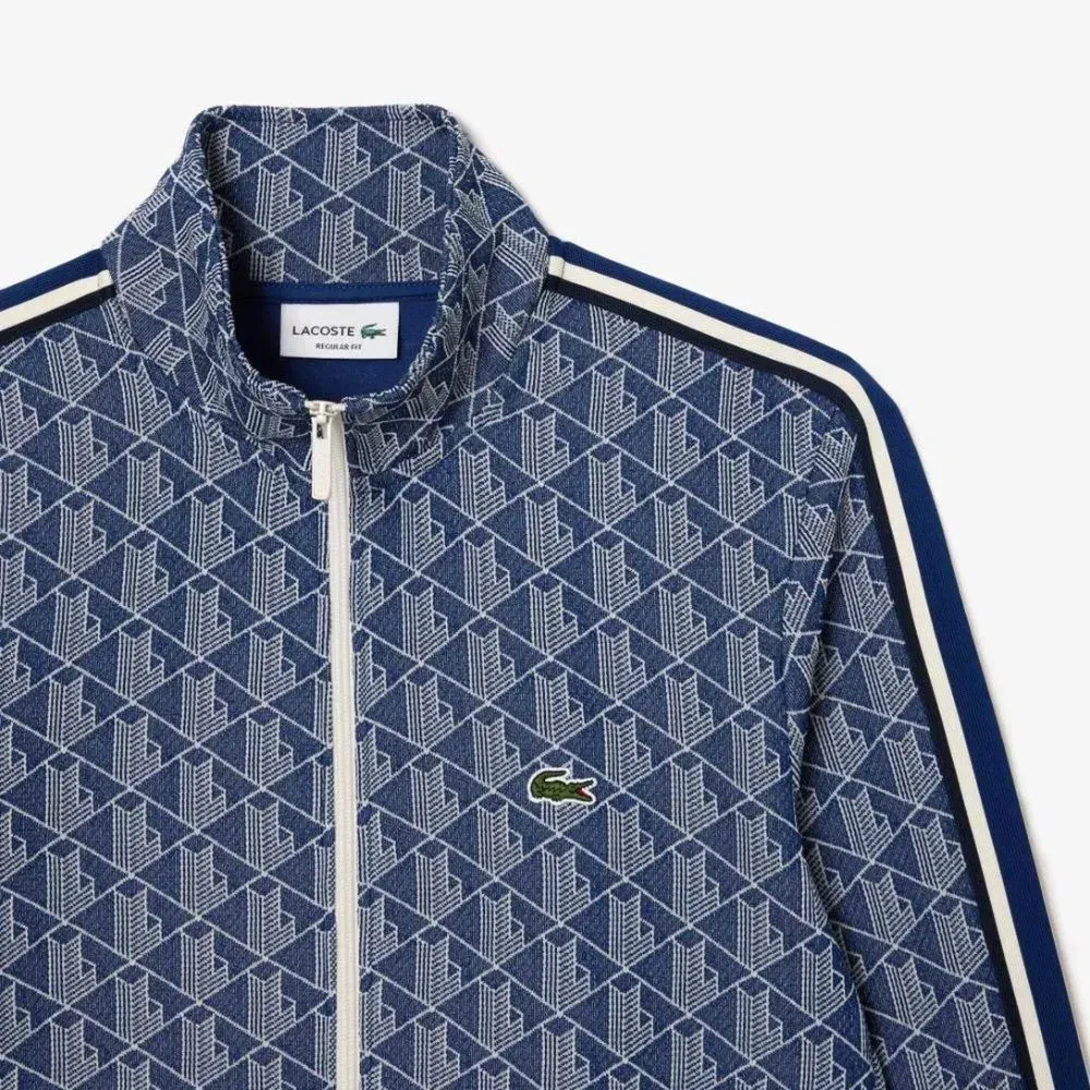 Jaqueta Lacoste Paris Zip-Up Track Navy Blue White - Droper