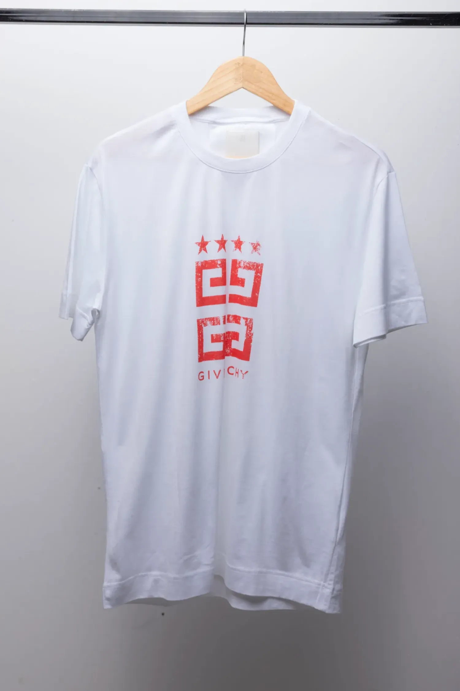 Camiseta Givenchy 4G Stamp Logo White Red