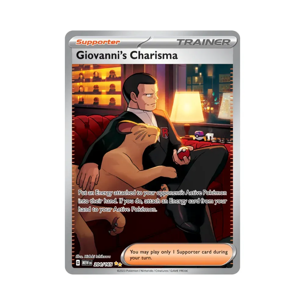 シリーズ:PCG;listno_Pokemon:20494;カード名① Carisma do Giovanni (204/165) – Pokémon TCG – 151 - Droper